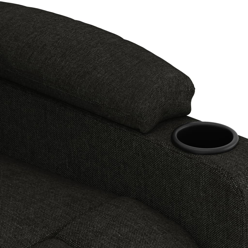 vidaXL Fauteuil relax électrique noir en tissu
