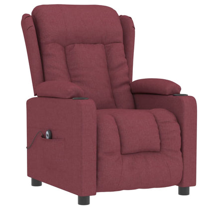 vidaXL Fauteuil relax électrique tissu rouge bordeaux