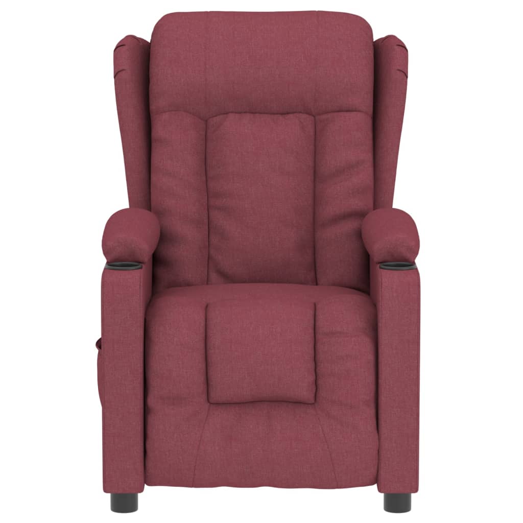 vidaXL Fauteuil relax électrique tissu rouge bordeaux