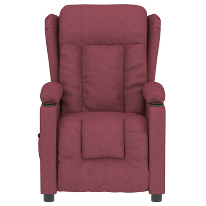 vidaXL Fauteuil relax électrique tissu rouge bordeaux