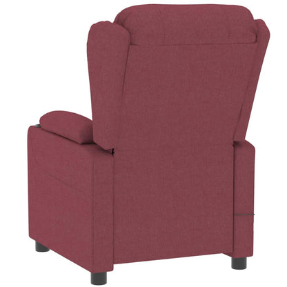 vidaXL Fauteuil relax électrique tissu rouge bordeaux