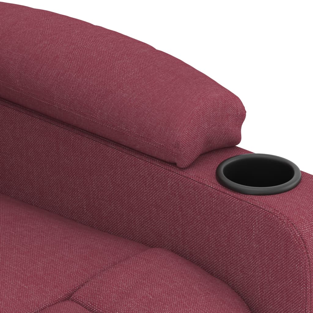 vidaXL Fauteuil relax électrique tissu rouge bordeaux