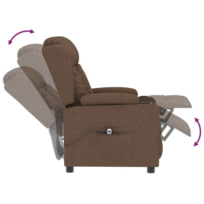 vidaXL Relaxsessel Elektrisch Braun Stoff