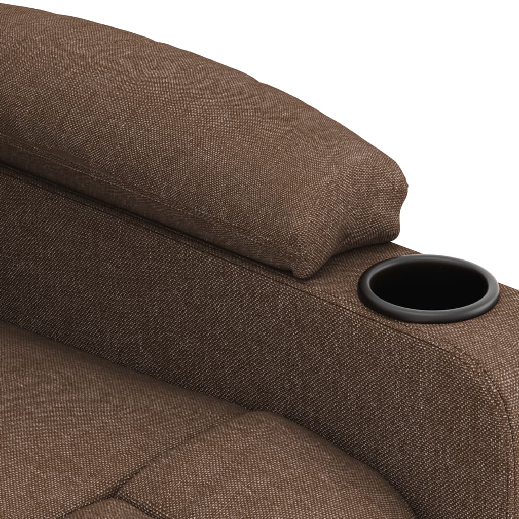 vidaXL Relaxsessel Elektrisch Braun Stoff
