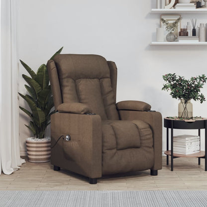 vidaXL Relaxsessel Elektrisch Braun Stoff
