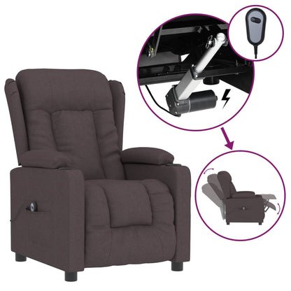vidaXL Fauteuil relax électrique marron foncé en tissu