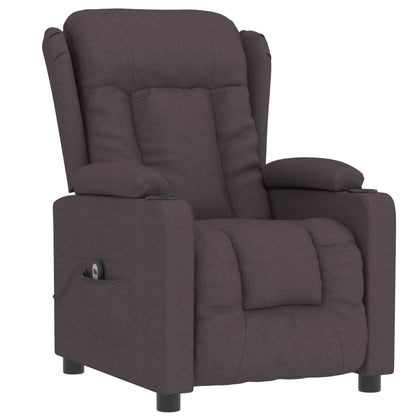 vidaXL Fauteuil relax électrique marron foncé en tissu