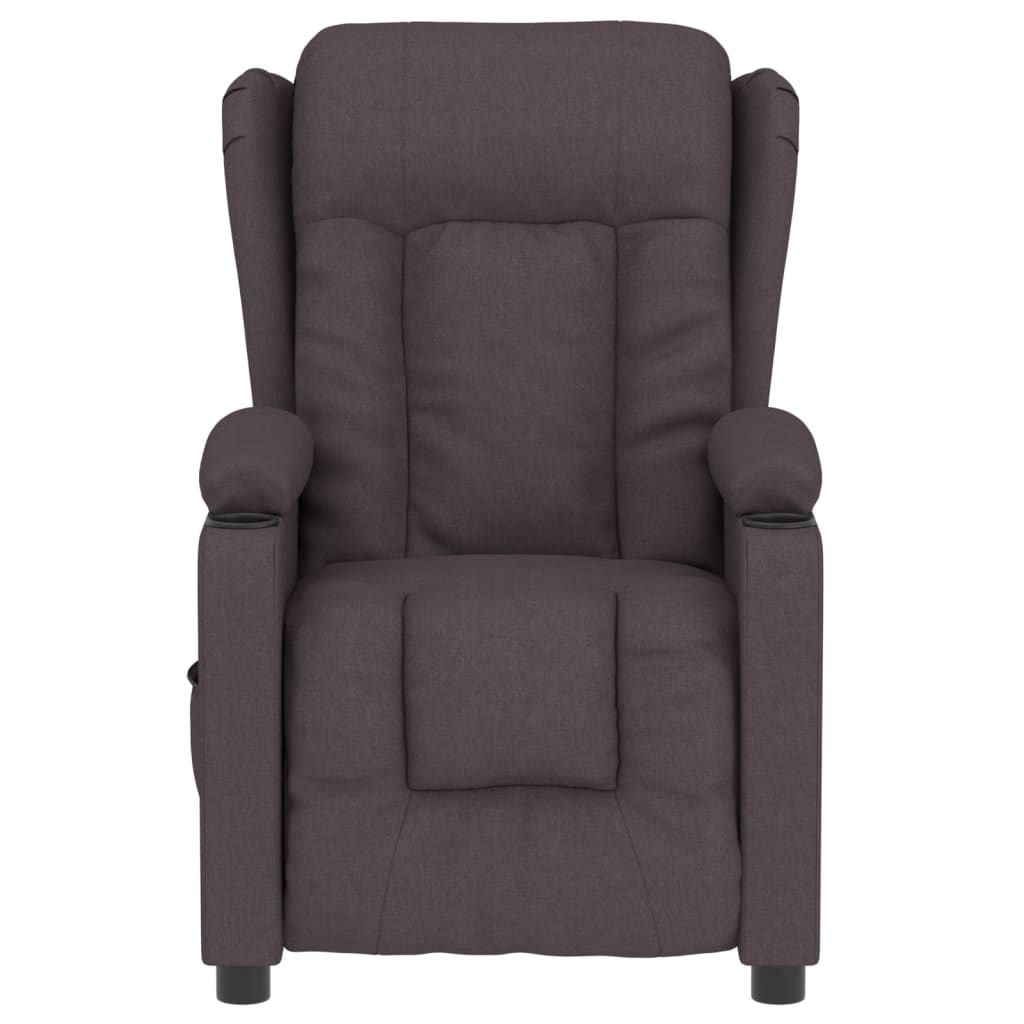 vidaXL Fauteuil relax électrique marron foncé en tissu