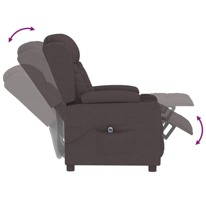 vidaXL Fauteuil relax électrique marron foncé en tissu