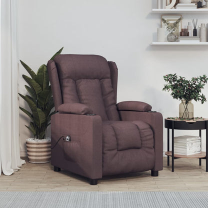vidaXL Fauteuil relax électrique marron foncé en tissu
