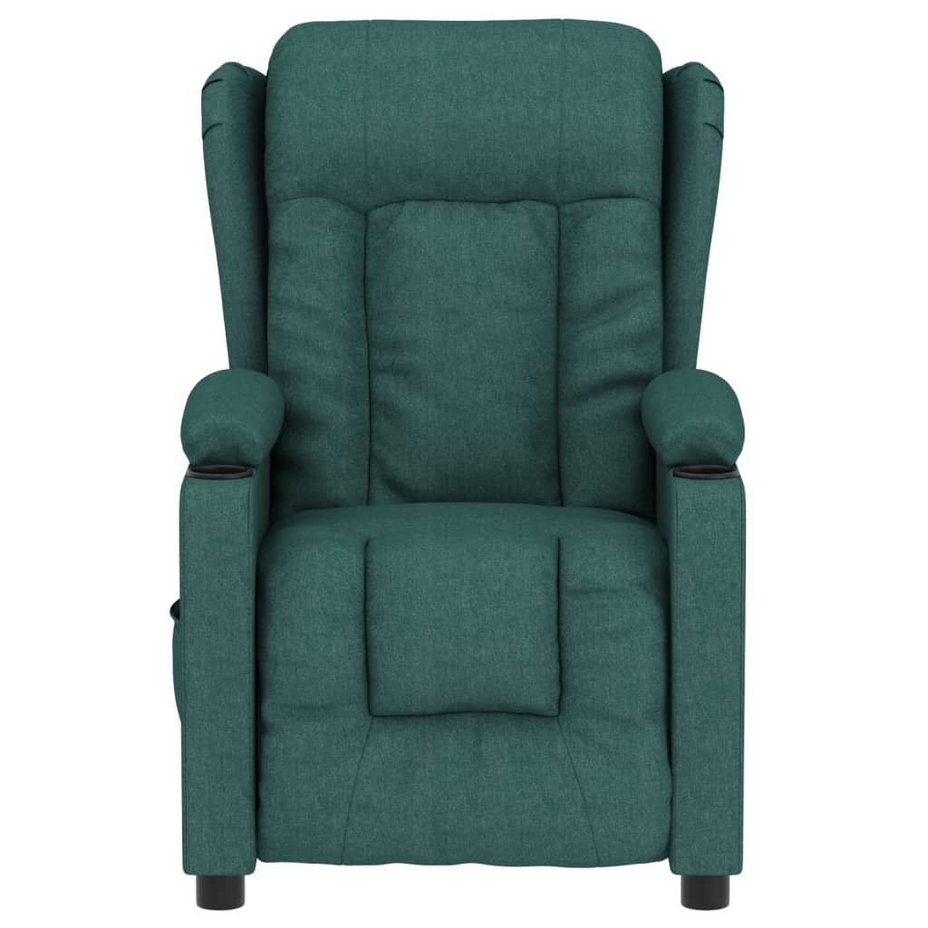 vidaXL Fauteuil relax électrique Vert foncé Tissu