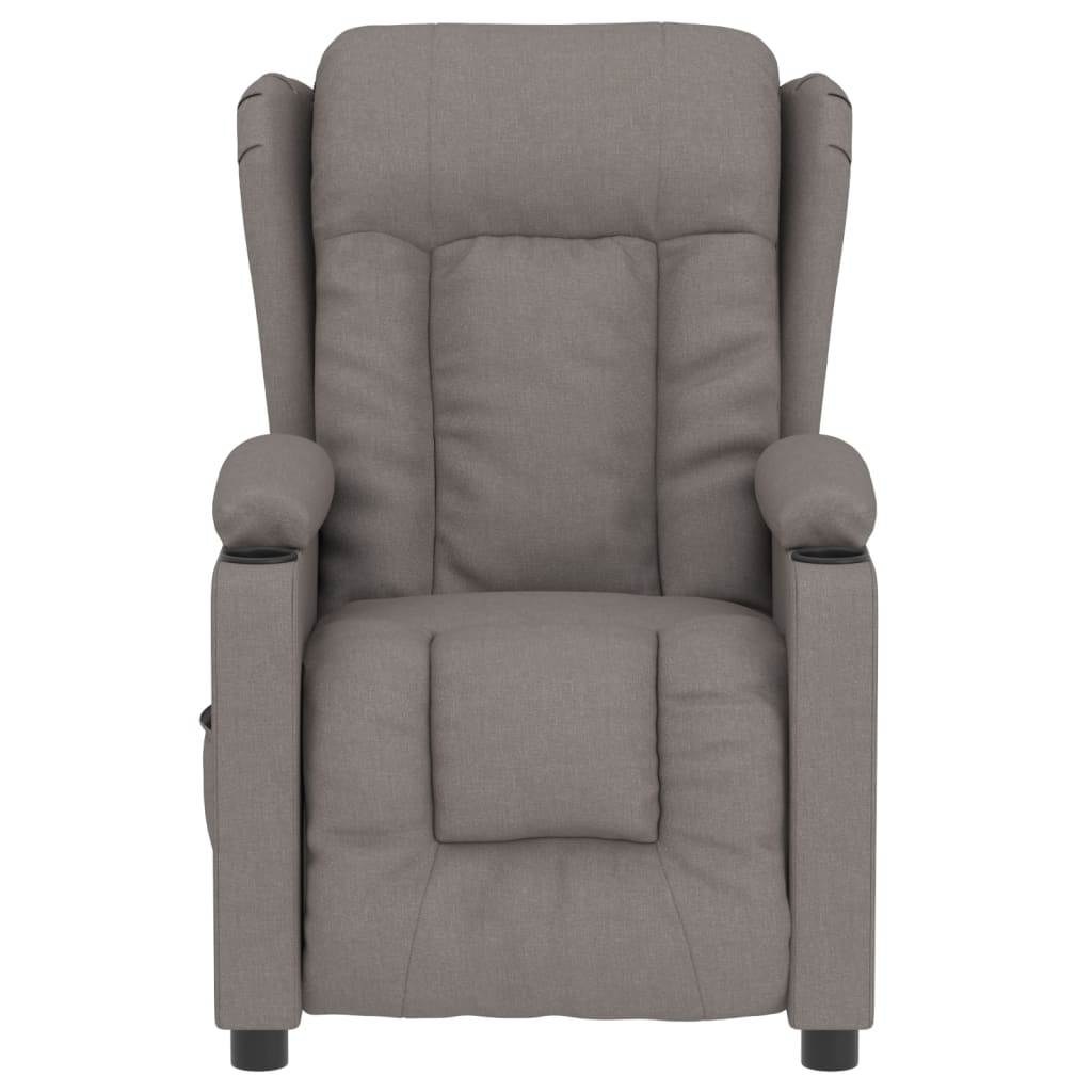 vidaXL Fauteuil relax électrique tissu taupe