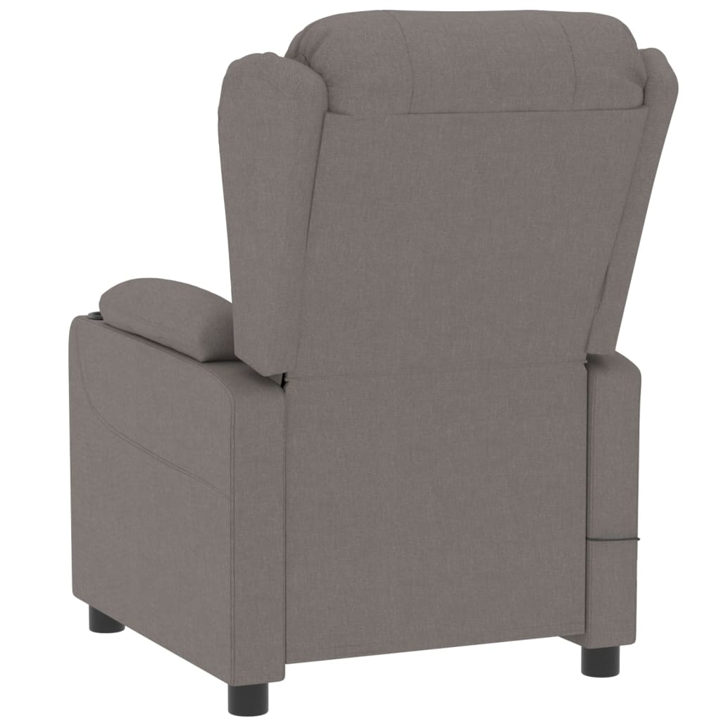 vidaXL Fauteuil relax électrique tissu taupe