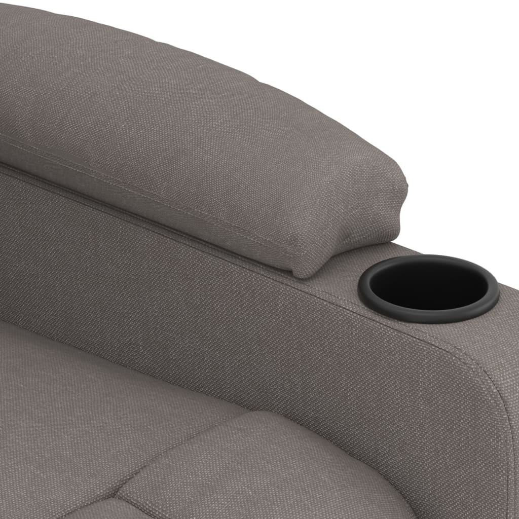 vidaXL Fauteuil relax électrique tissu taupe