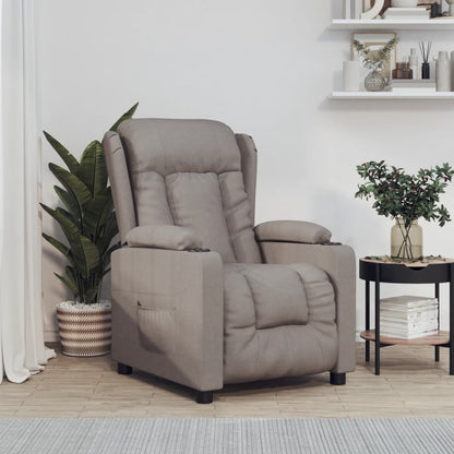 vidaXL Fauteuil relax électrique tissu taupe