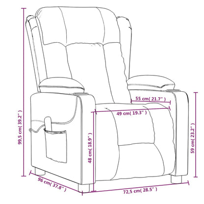 vidaXL Fauteuil de relaxation électrique crème tissu