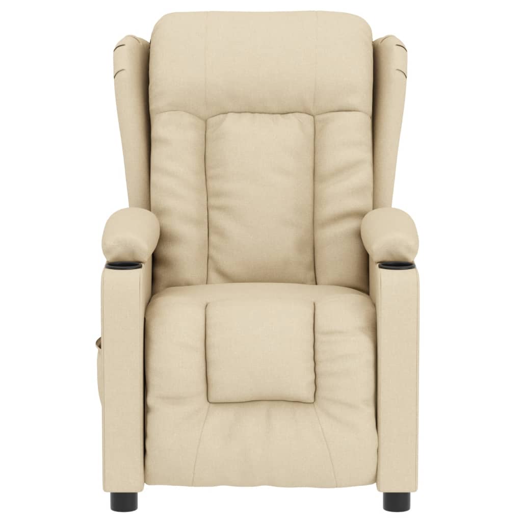 vidaXL Fauteuil de relaxation électrique crème tissu