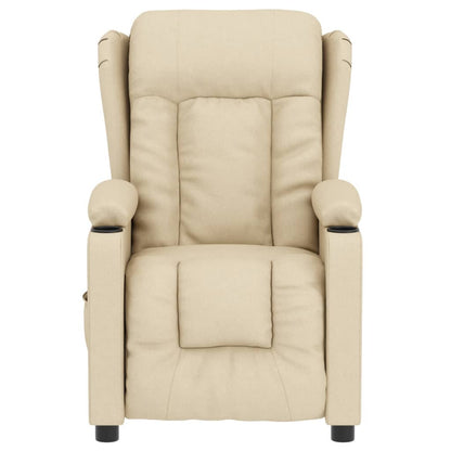 vidaXL Fauteuil de relaxation électrique crème tissu