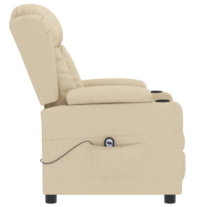 vidaXL Fauteuil de relaxation électrique crème tissu