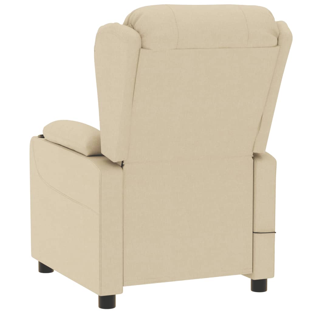 vidaXL Fauteuil de relaxation électrique crème tissu