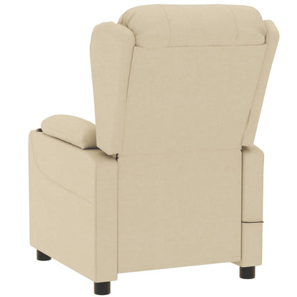 vidaXL Fauteuil de relaxation électrique crème tissu