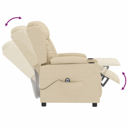 vidaXL Fauteuil de relaxation électrique crème tissu
