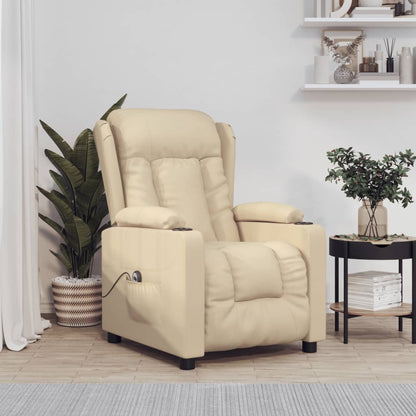 vidaXL Fauteuil de relaxation électrique crème tissu