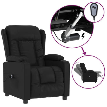vidaXL Fauteuil de relaxation électrique noir en similicuir