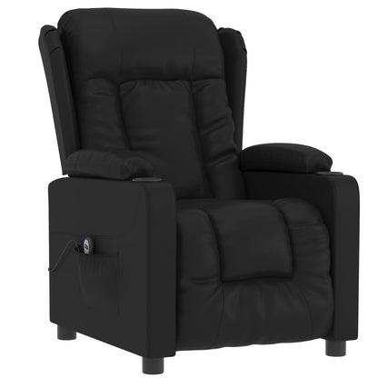 vidaXL Fauteuil de relaxation électrique noir en similicuir