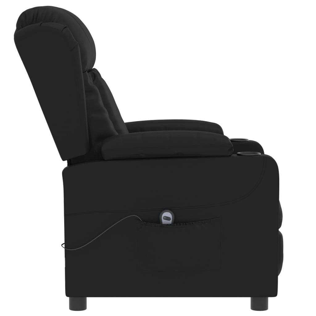 vidaXL Fauteuil de relaxation électrique noir en similicuir