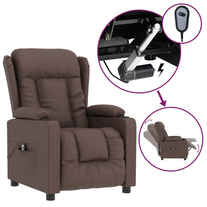 vidaXL Fauteuil inclinable électrique marron cuir artificiel