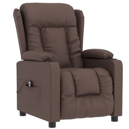 vidaXL Fauteuil inclinable électrique marron cuir artificiel