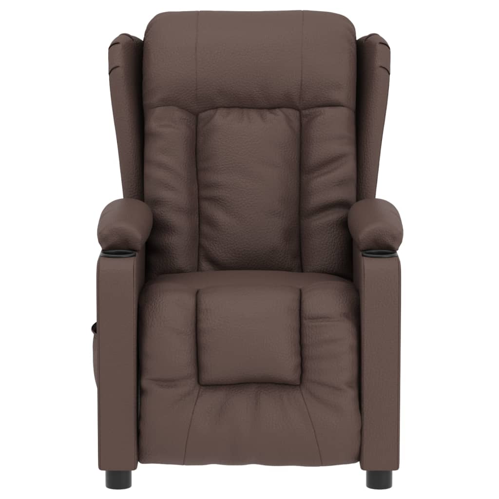 vidaXL Fauteuil inclinable électrique marron cuir artificiel