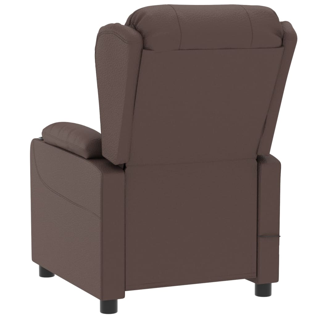 vidaXL Fauteuil inclinable électrique marron cuir artificiel