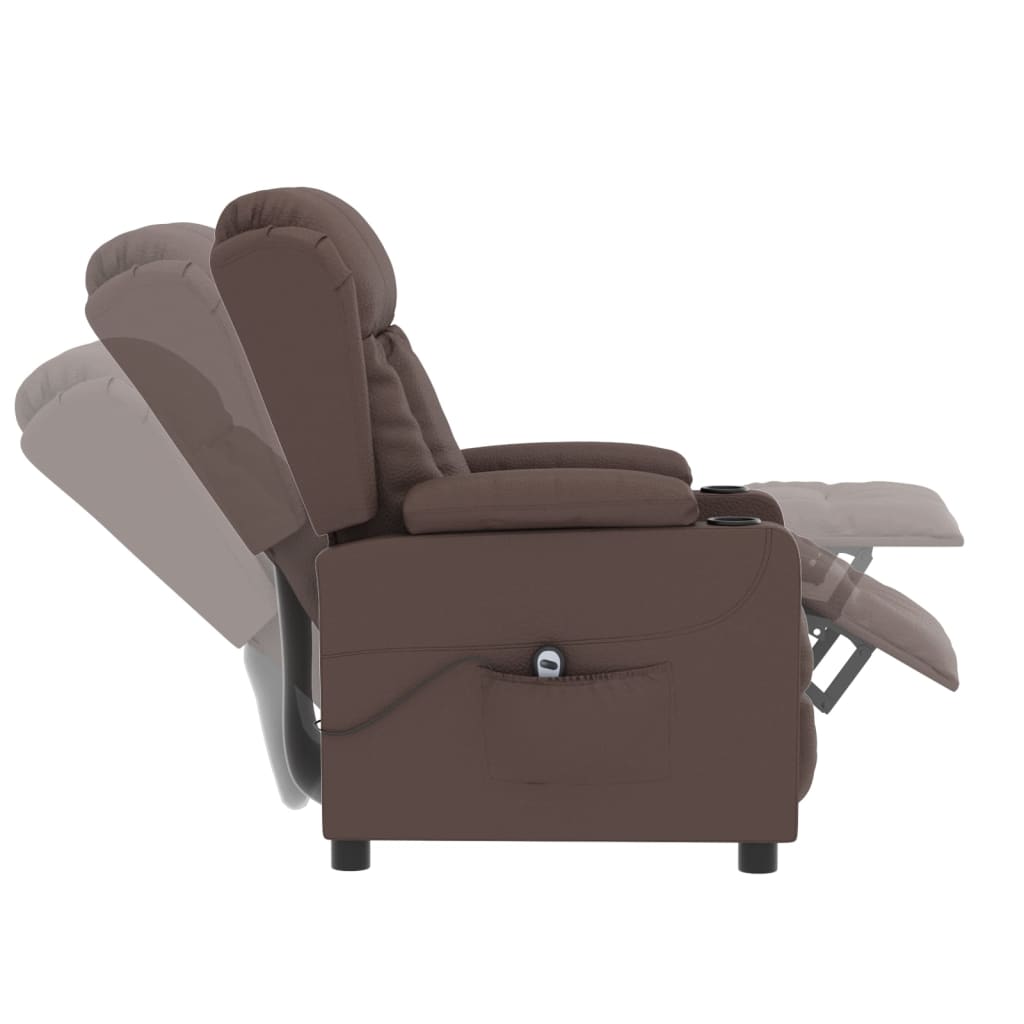 vidaXL Fauteuil inclinable électrique marron cuir artificiel
