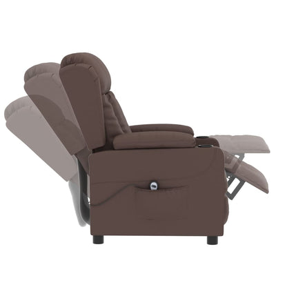 vidaXL Fauteuil inclinable électrique marron cuir artificiel