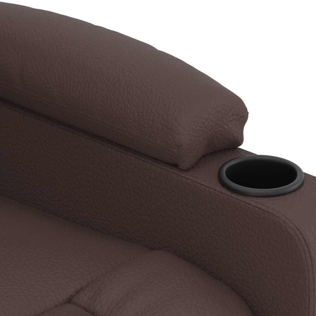 vidaXL Fauteuil inclinable électrique marron cuir artificiel