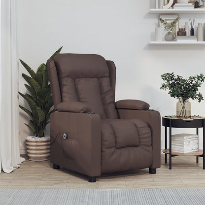 vidaXL Fauteuil inclinable électrique marron cuir artificiel