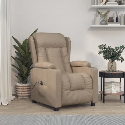 vidaXL Fauteuil de relaxation électrique, marron cappuccino, similicuir
