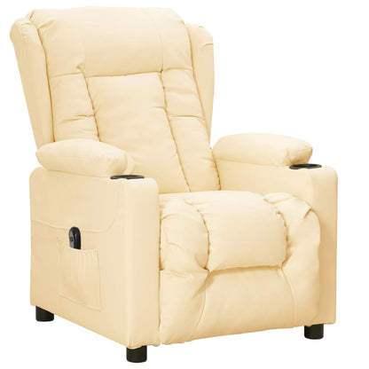 vidaXL Relaxsessel Elektrisch Creme Kunstleder