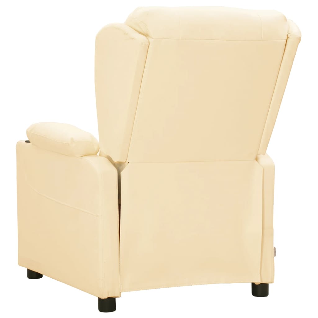 vidaXL Relaxsessel Elektrisch Creme Kunstleder