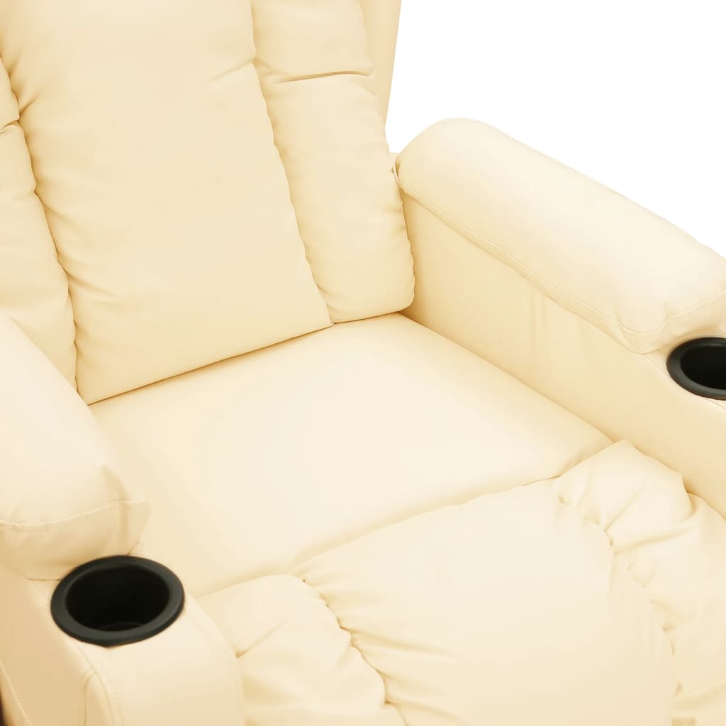vidaXL Relaxsessel Elektrisch Creme Kunstleder