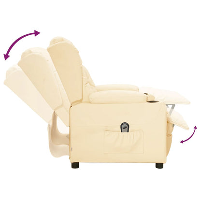 vidaXL Relaxsessel Elektrisch Creme Kunstleder
