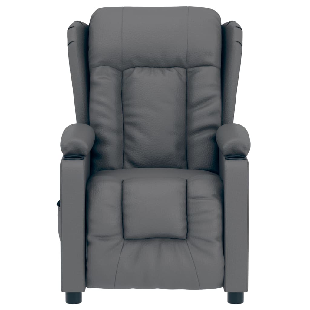 vidaXL Fauteuil relax électrique gris en similicuir