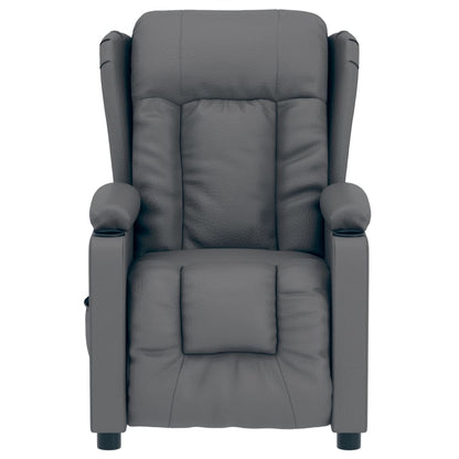 vidaXL Fauteuil relax électrique gris en similicuir