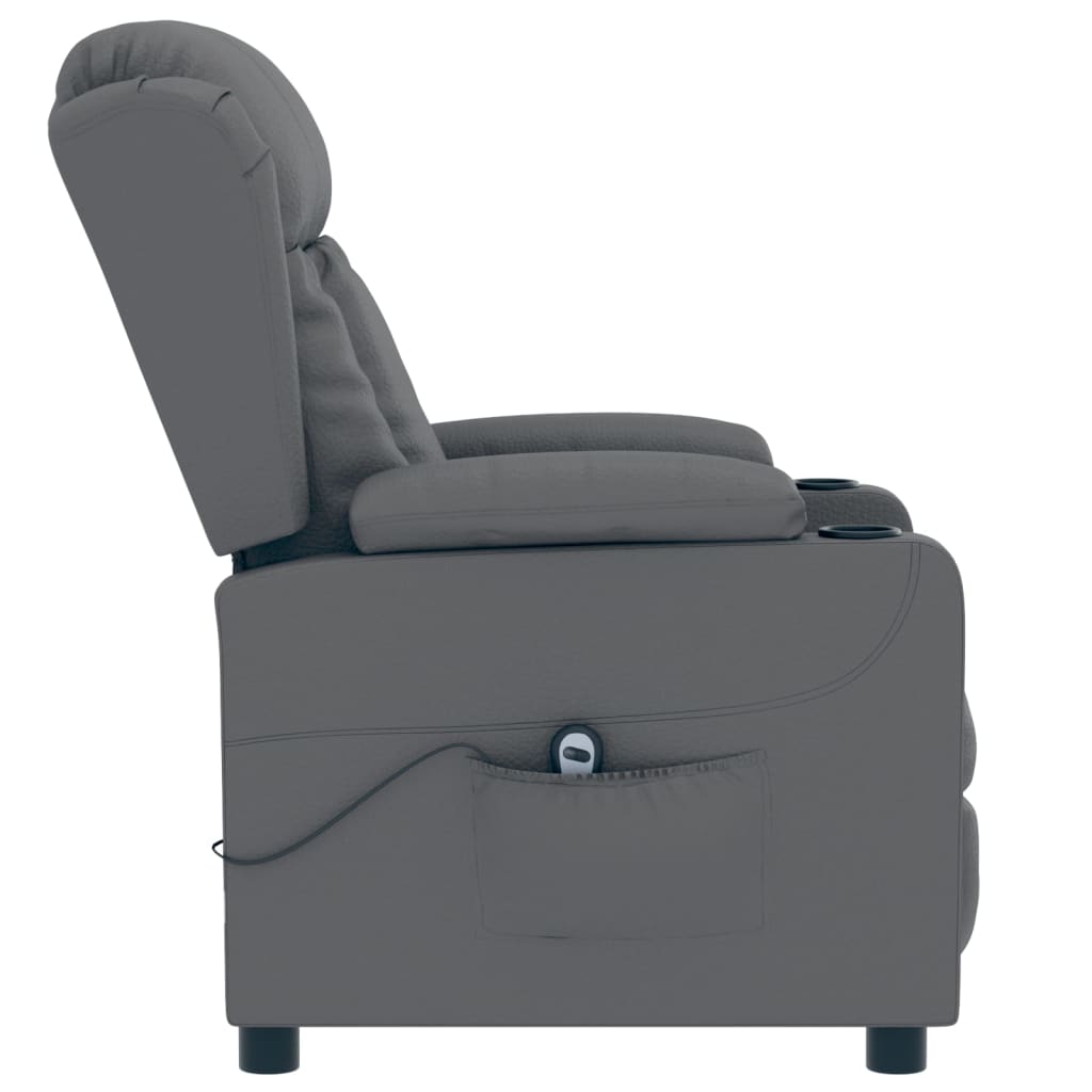 vidaXL Fauteuil relax électrique gris en similicuir