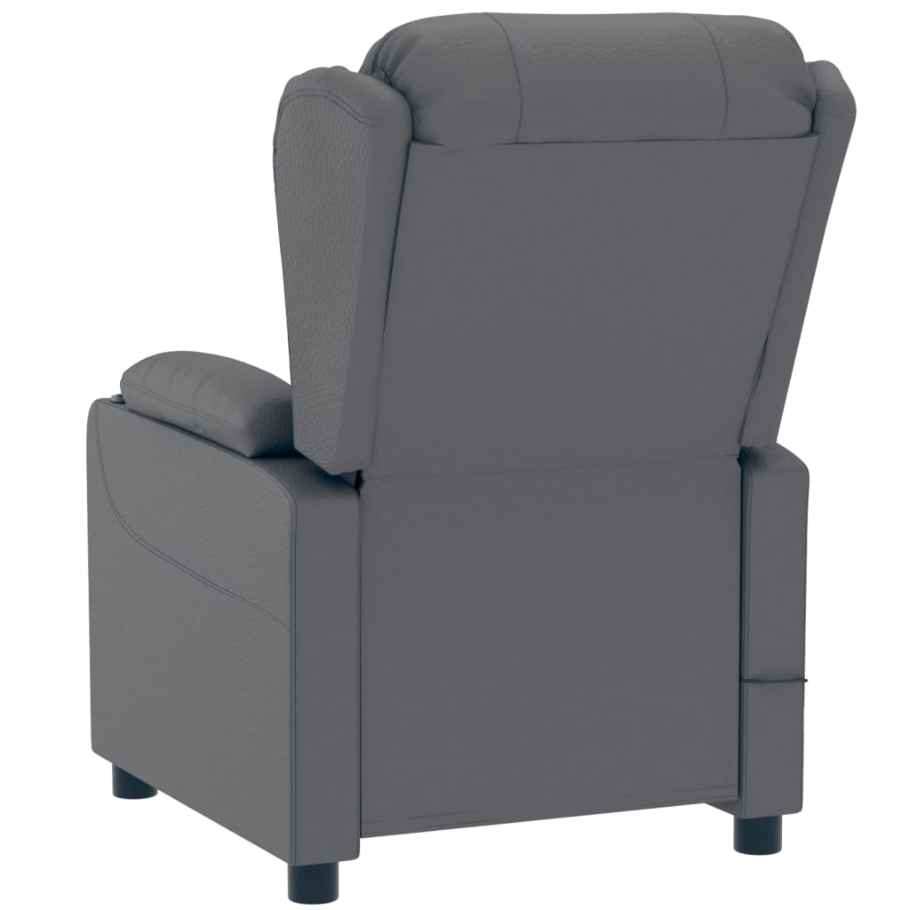 vidaXL Fauteuil relax électrique gris en similicuir