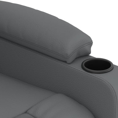 vidaXL Fauteuil relax électrique gris en similicuir