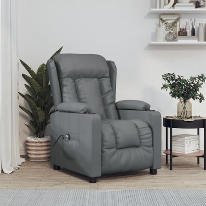 vidaXL Fauteuil relax électrique gris en similicuir