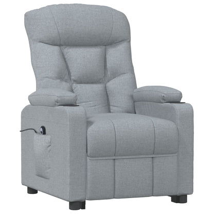 vidaXL Fauteuil relax électrique Gris clair Tissu